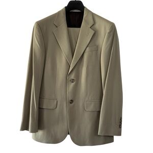 Kenneth Cole 100% Wool Khaki Suit Set (Jacket & Trousers)